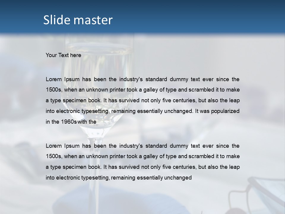 Crystal Glass On A Dining Table PowerPoint Template