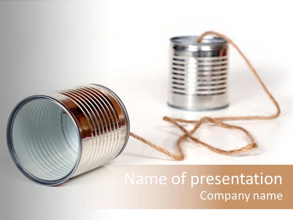 Ancient Communication - Cans Connected By String PowerPoint Template