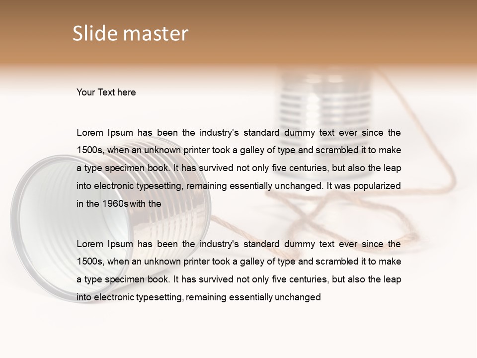 Ancient Communication - Cans Connected By String PowerPoint Template