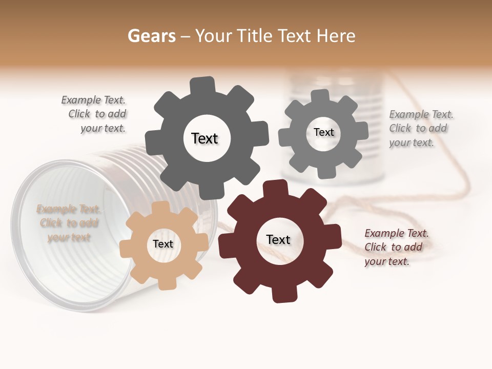 Ancient Communication - Cans Connected By String PowerPoint Template