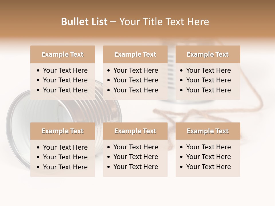 Ancient Communication - Cans Connected By String PowerPoint Template