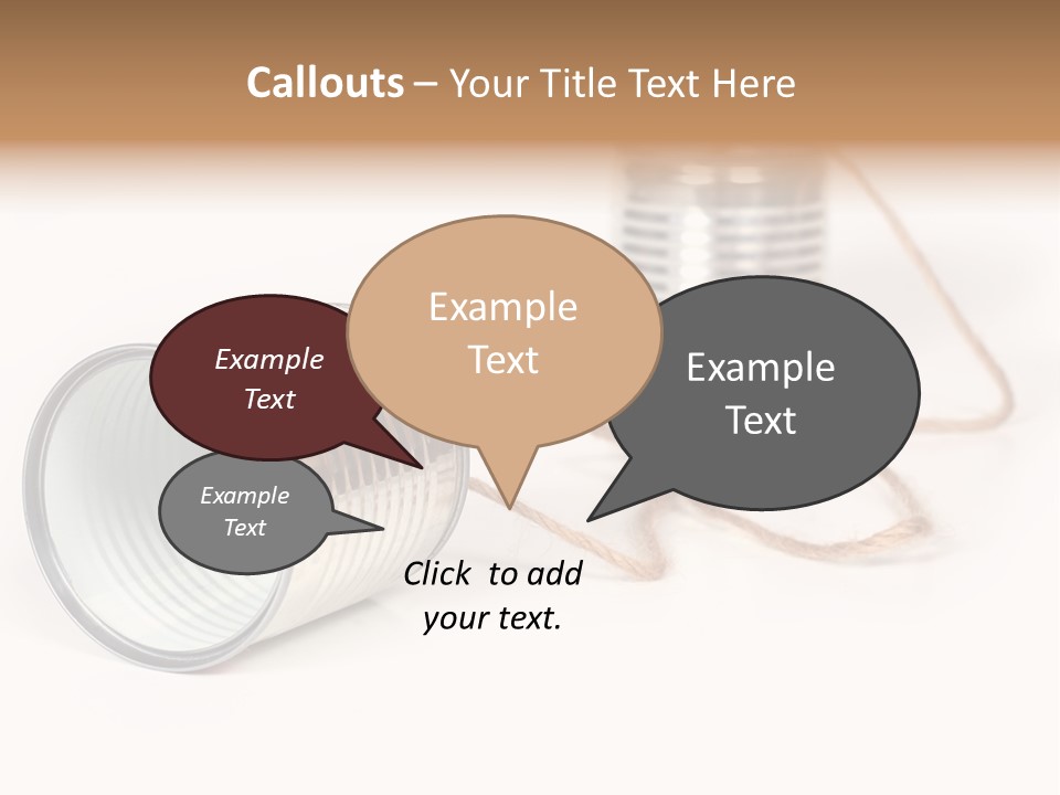 Ancient Communication - Cans Connected By String PowerPoint Template