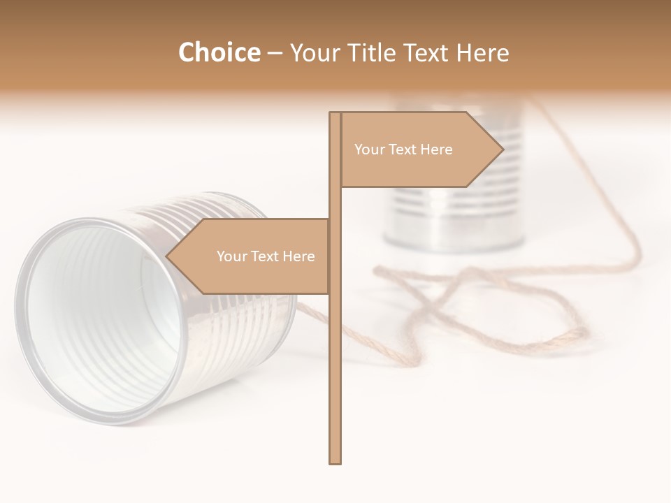 Ancient Communication - Cans Connected By String PowerPoint Template