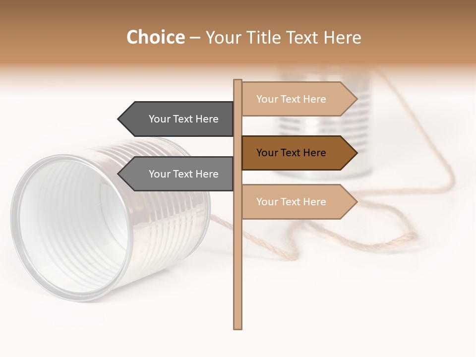 Ancient Communication - Cans Connected By String PowerPoint Template