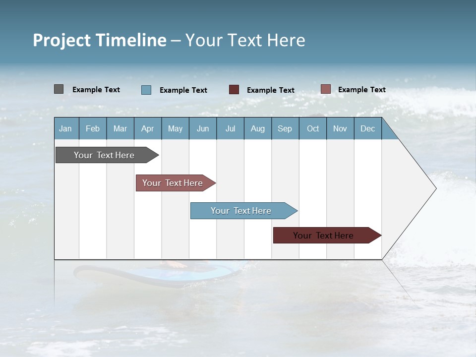 Father Teaching His Young Son How To Surf In The Sea On Vacation Or Holiday PowerPoint Template