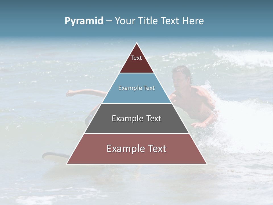 Father Teaching His Young Son How To Surf In The Sea On Vacation Or Holiday PowerPoint Template