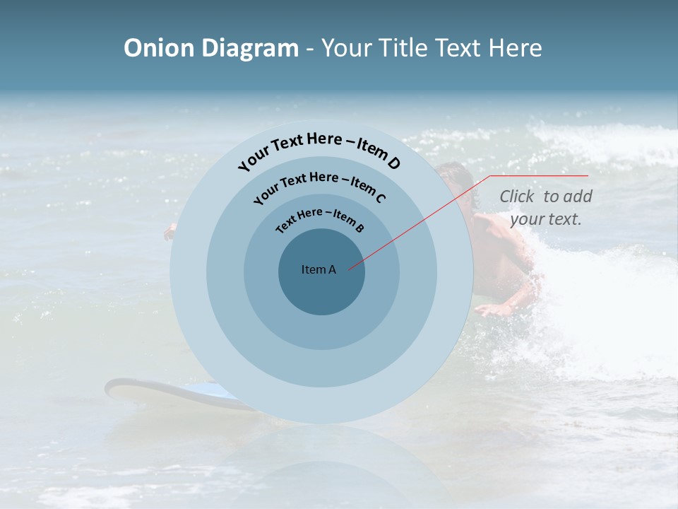 Father Teaching His Young Son How To Surf In The Sea On Vacation Or Holiday PowerPoint Template