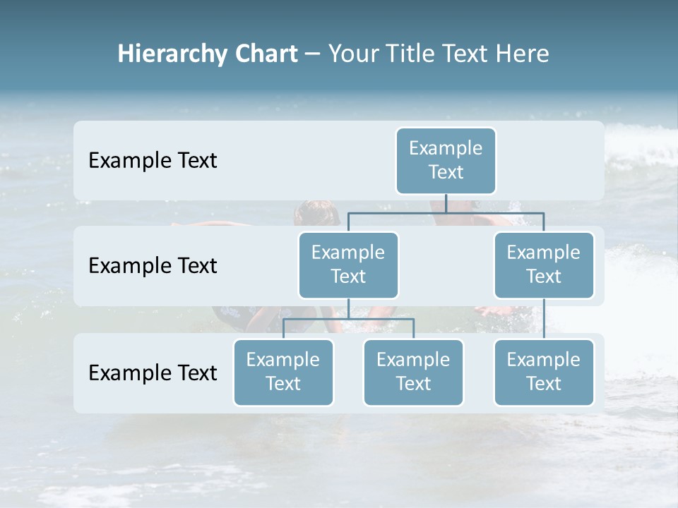 Father Teaching His Young Son How To Surf In The Sea On Vacation Or Holiday PowerPoint Template