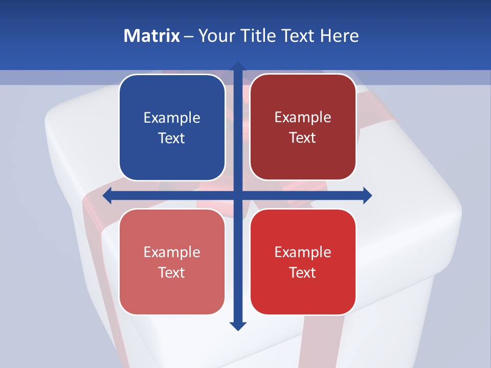 A White Present Box With A Red Ribbon On It PowerPoint Template