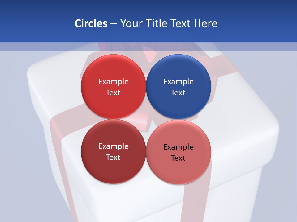 A White Present Box With A Red Ribbon On It PowerPoint Template