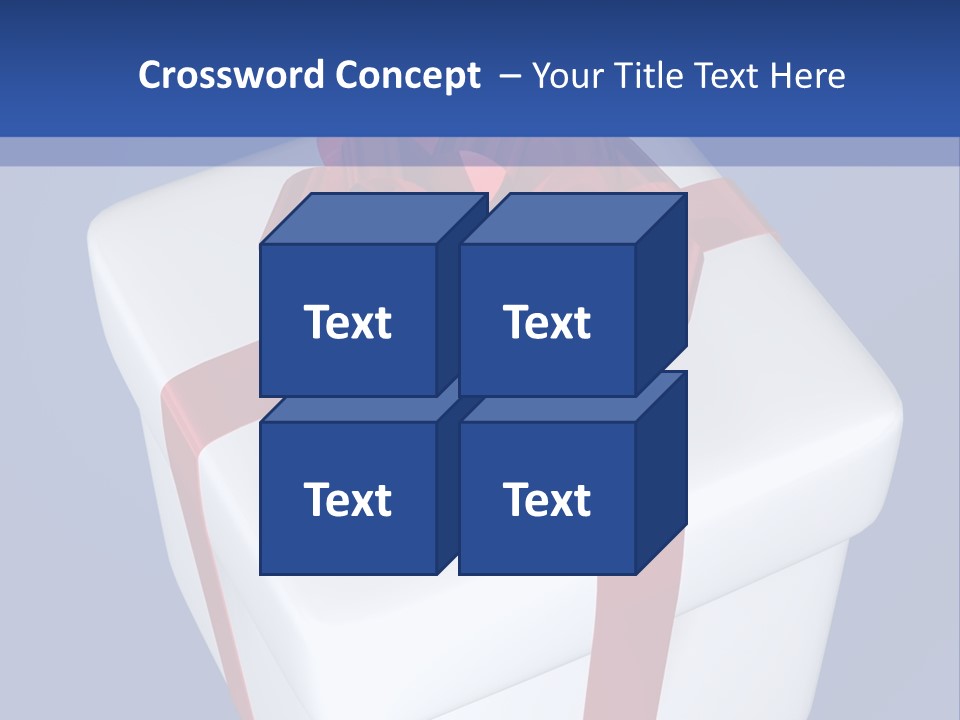 A White Present Box With A Red Ribbon On It PowerPoint Template
