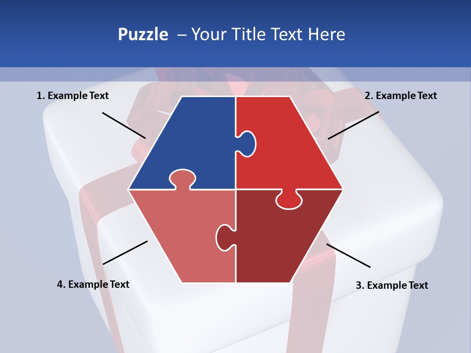 A White Present Box With A Red Ribbon On It PowerPoint Template