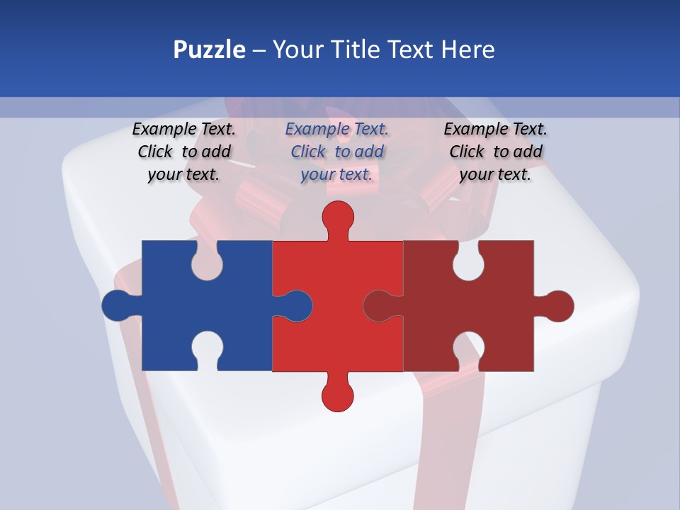 A White Present Box With A Red Ribbon On It PowerPoint Template