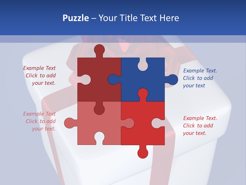 A White Present Box With A Red Ribbon On It PowerPoint Template