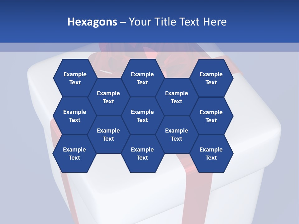 A White Present Box With A Red Ribbon On It PowerPoint Template