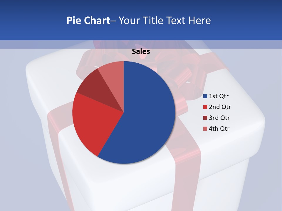 A White Present Box With A Red Ribbon On It PowerPoint Template