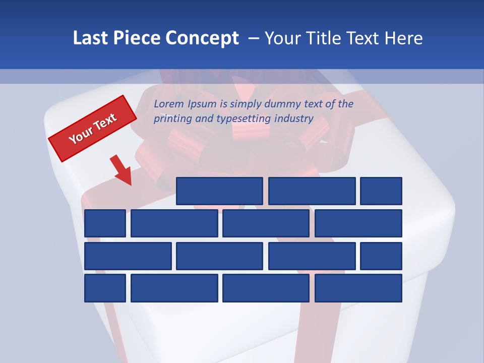 A White Present Box With A Red Ribbon On It PowerPoint Template