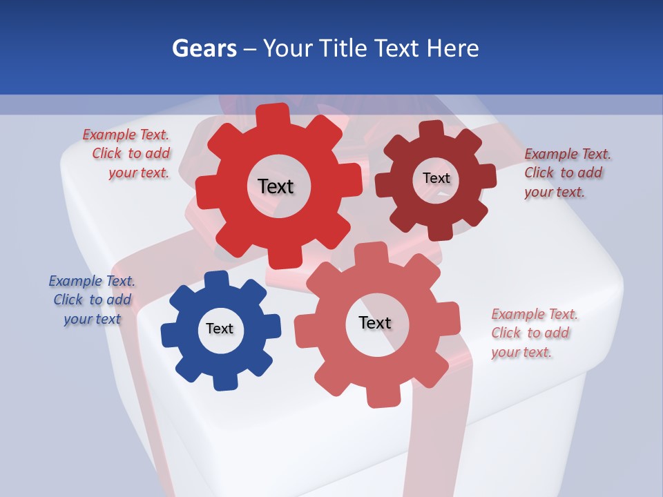 A White Present Box With A Red Ribbon On It PowerPoint Template