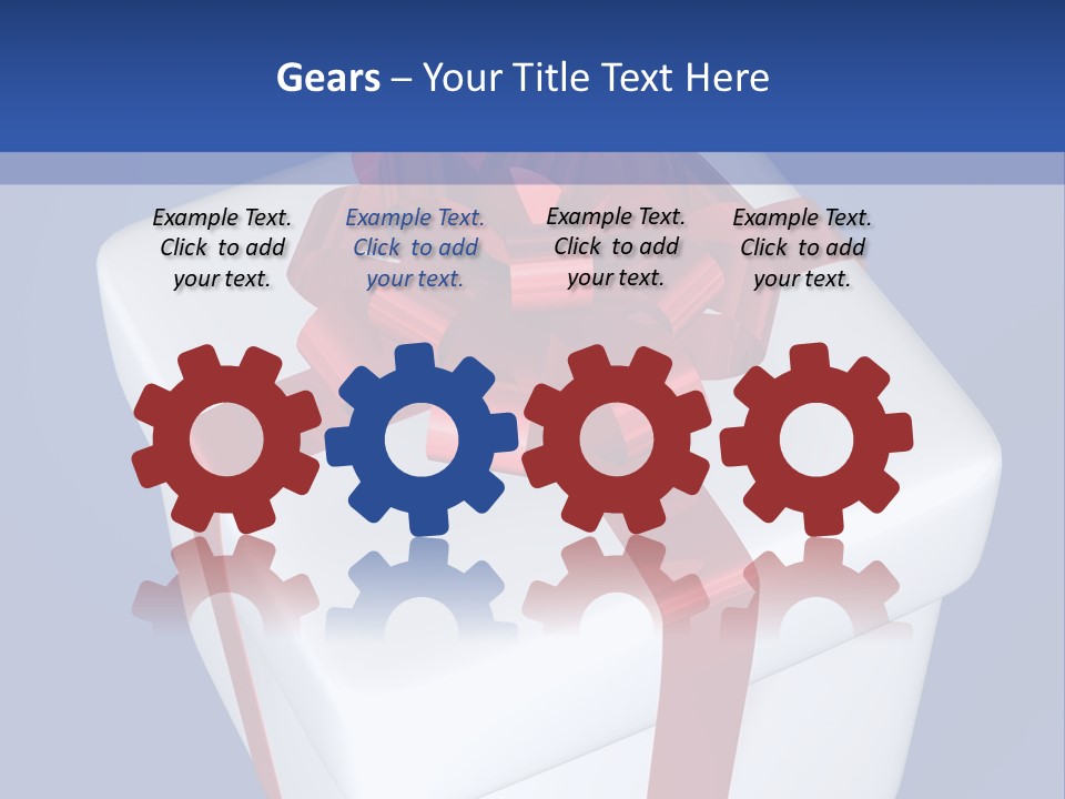 A White Present Box With A Red Ribbon On It PowerPoint Template