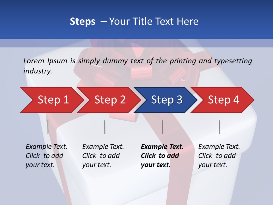 A White Present Box With A Red Ribbon On It PowerPoint Template