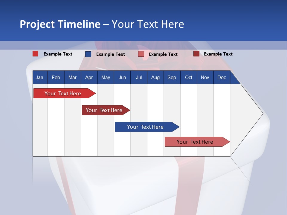 A White Present Box With A Red Ribbon On It PowerPoint Template