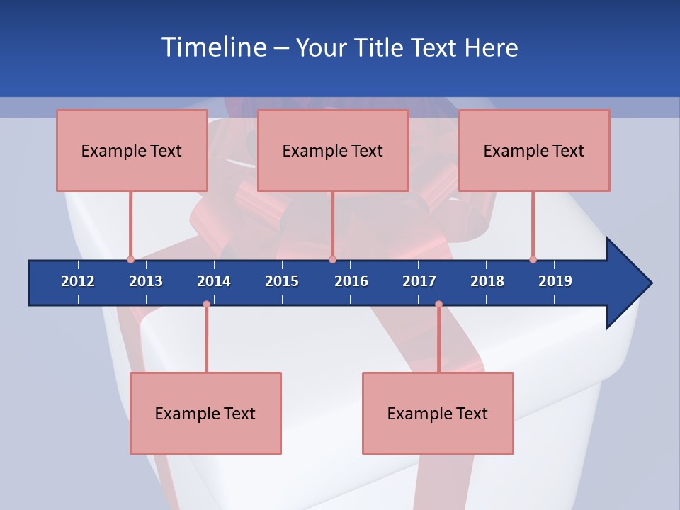A White Present Box With A Red Ribbon On It PowerPoint Template
