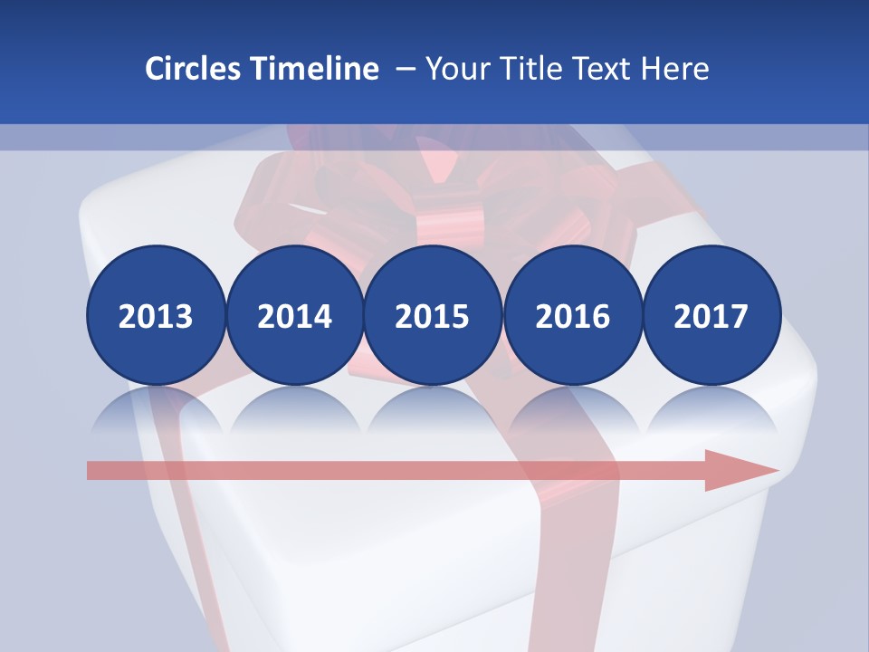 A White Present Box With A Red Ribbon On It PowerPoint Template