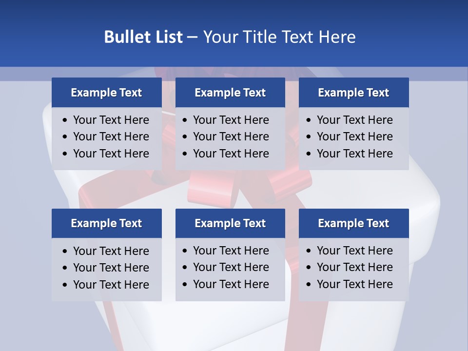 A White Present Box With A Red Ribbon On It PowerPoint Template