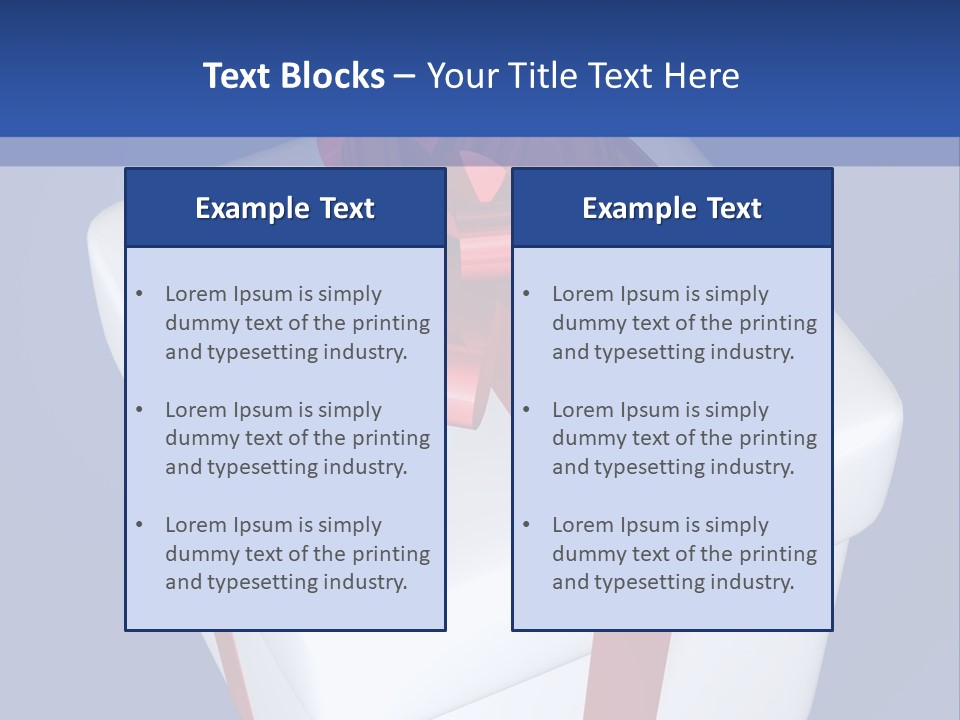 A White Present Box With A Red Ribbon On It PowerPoint Template
