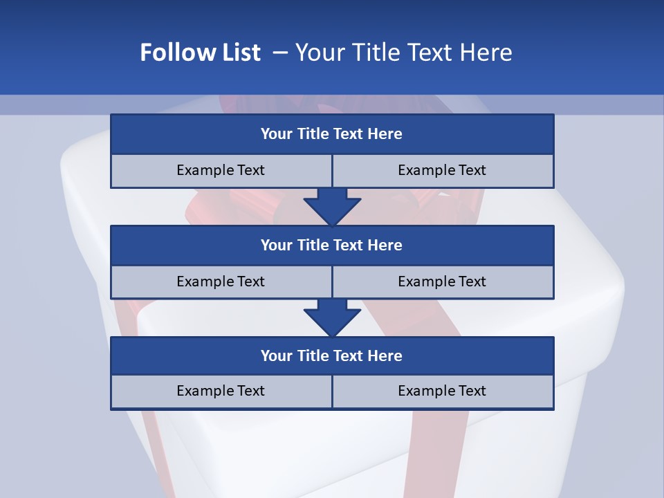 A White Present Box With A Red Ribbon On It PowerPoint Template