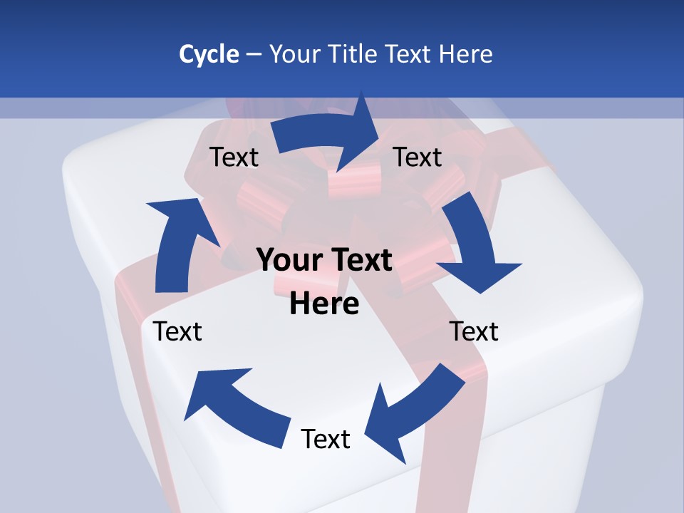 A White Present Box With A Red Ribbon On It PowerPoint Template