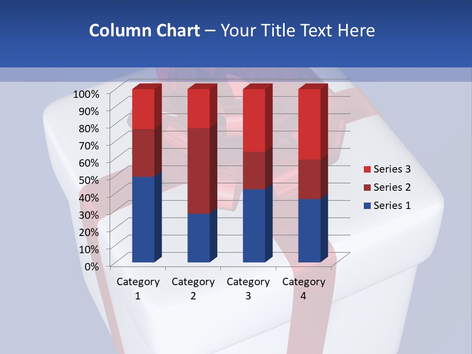 A White Present Box With A Red Ribbon On It PowerPoint Template
