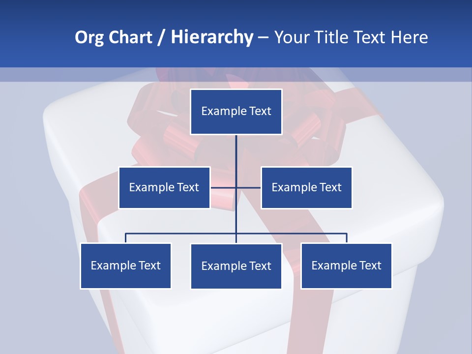 A White Present Box With A Red Ribbon On It PowerPoint Template
