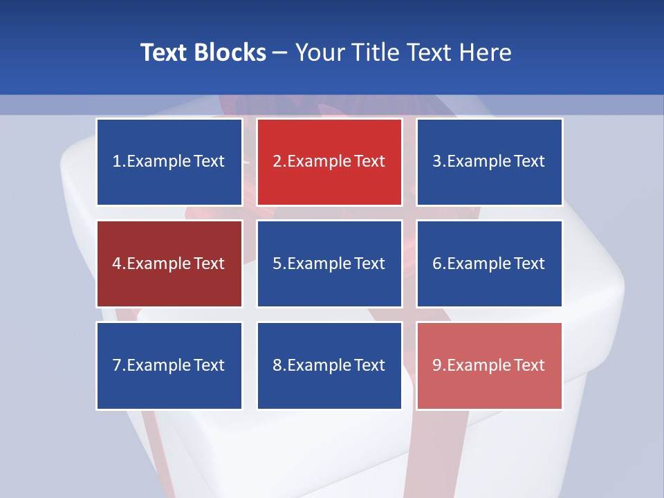 A White Present Box With A Red Ribbon On It PowerPoint Template