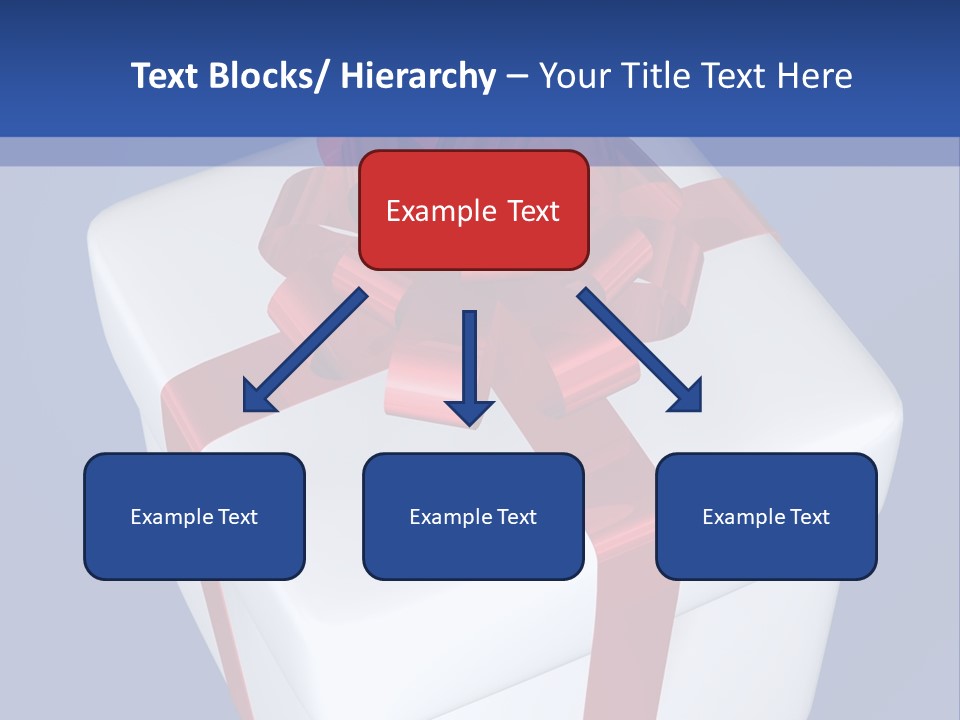 A White Present Box With A Red Ribbon On It PowerPoint Template