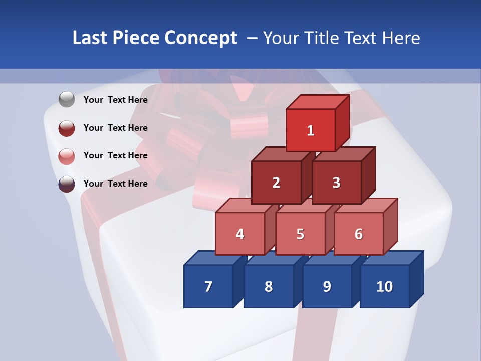 A White Present Box With A Red Ribbon On It PowerPoint Template