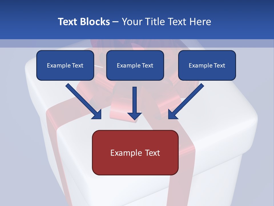 A White Present Box With A Red Ribbon On It PowerPoint Template