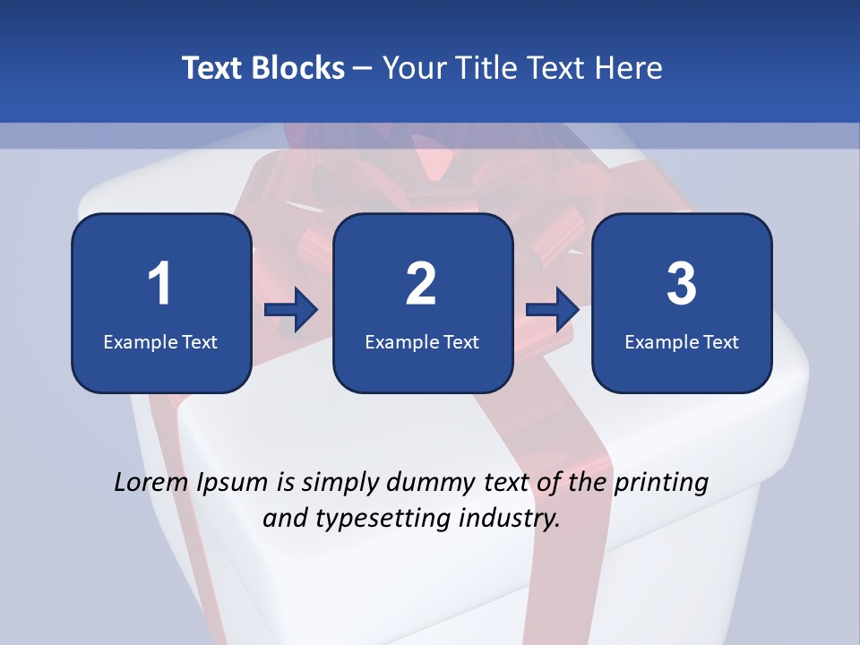 A White Present Box With A Red Ribbon On It PowerPoint Template