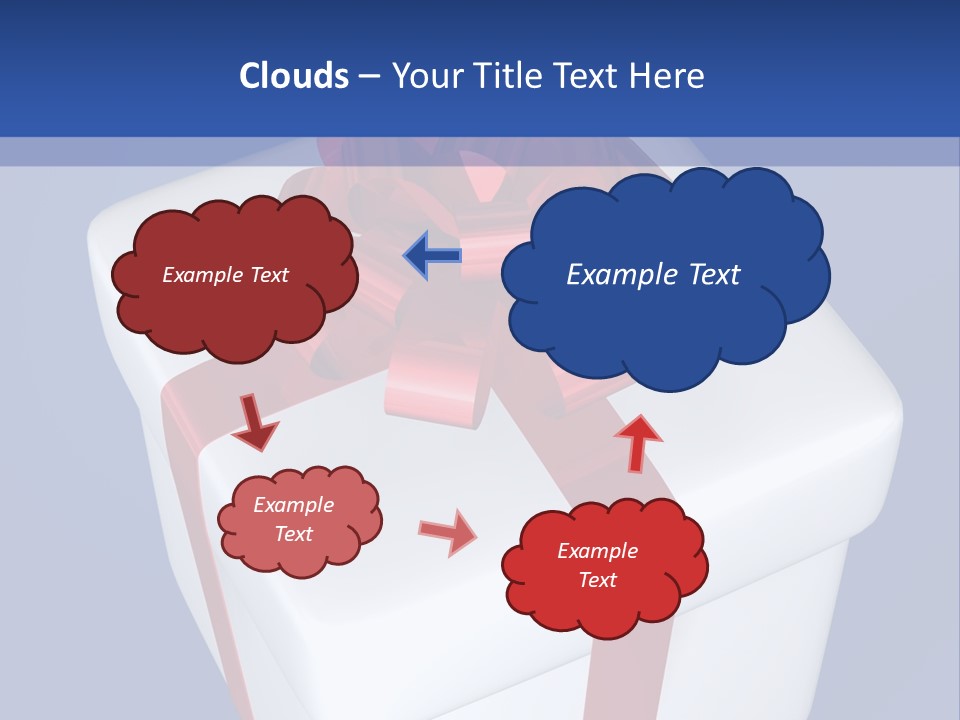 A White Present Box With A Red Ribbon On It PowerPoint Template