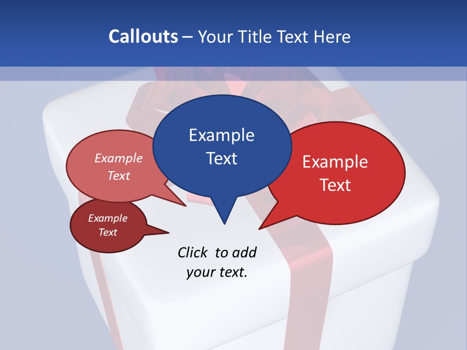 A White Present Box With A Red Ribbon On It PowerPoint Template