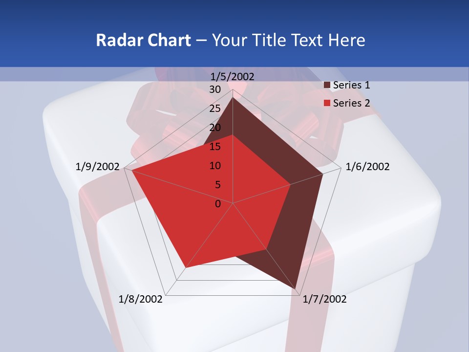 A White Present Box With A Red Ribbon On It PowerPoint Template