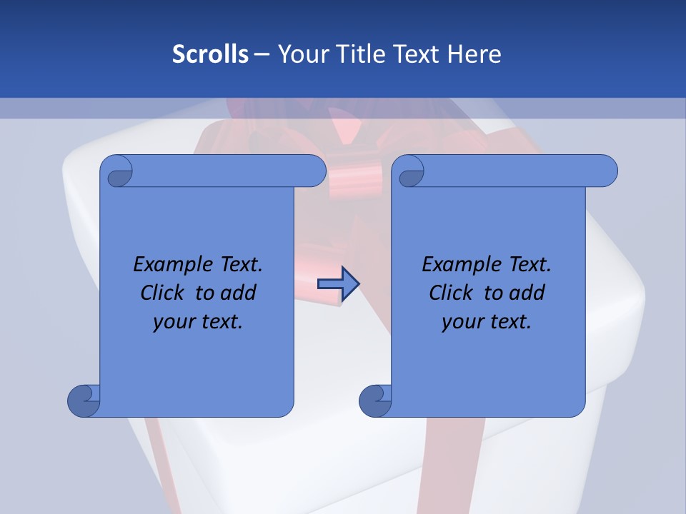 A White Present Box With A Red Ribbon On It PowerPoint Template