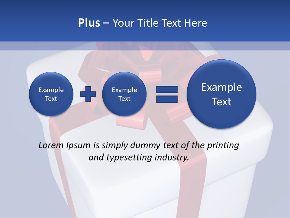A White Present Box With A Red Ribbon On It PowerPoint Template