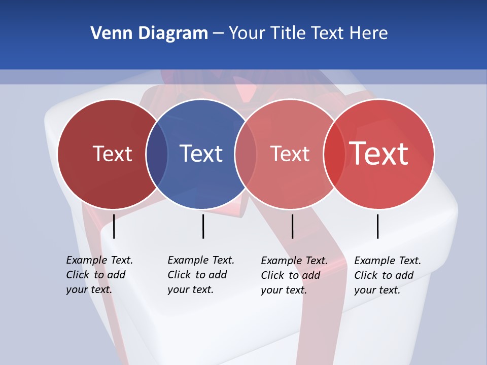 A White Present Box With A Red Ribbon On It PowerPoint Template