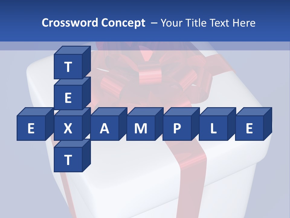 A White Present Box With A Red Ribbon On It PowerPoint Template