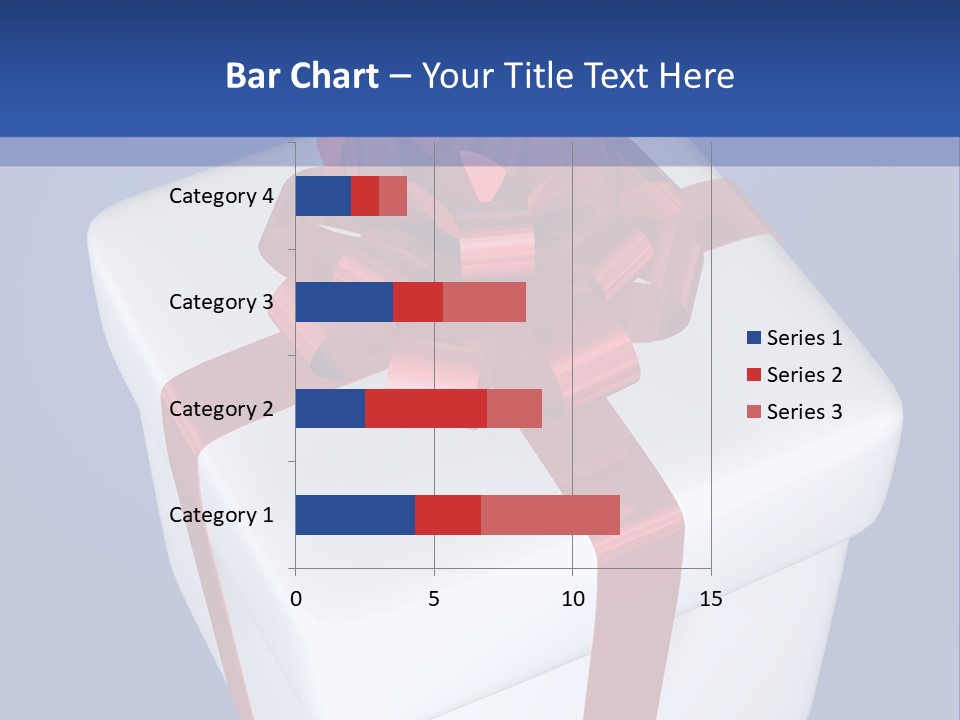 A White Present Box With A Red Ribbon On It PowerPoint Template