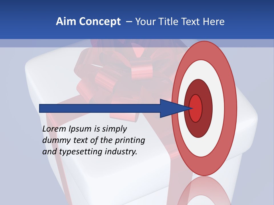 A White Present Box With A Red Ribbon On It PowerPoint Template