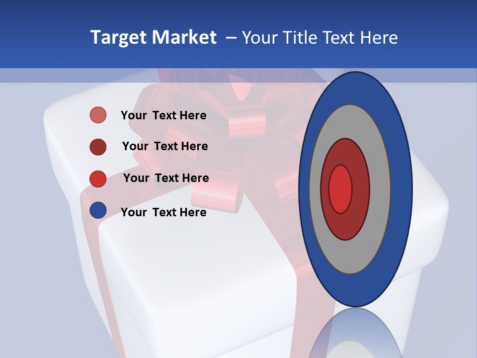 A White Present Box With A Red Ribbon On It PowerPoint Template