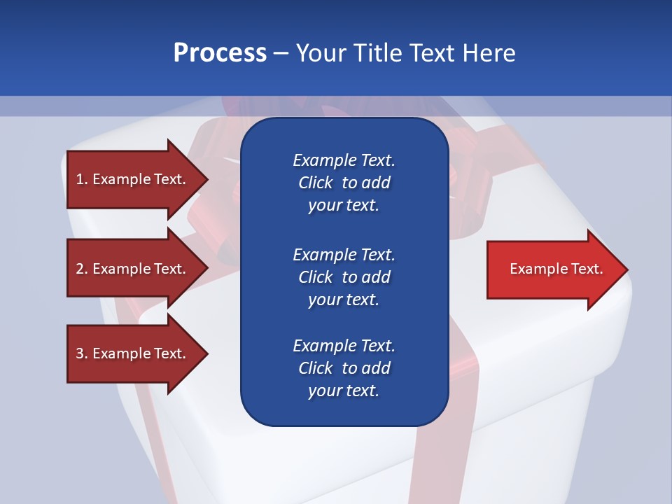 A White Present Box With A Red Ribbon On It PowerPoint Template