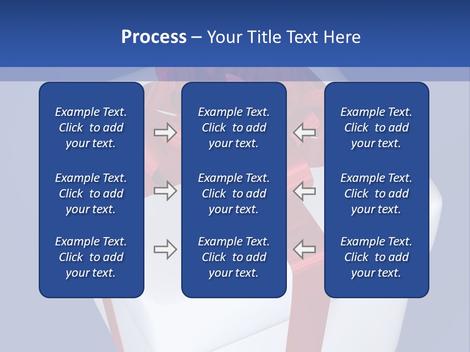 A White Present Box With A Red Ribbon On It PowerPoint Template